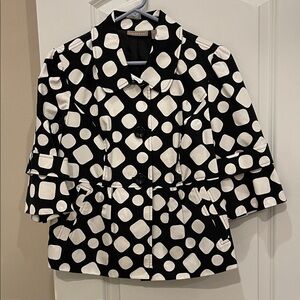 Kim Rogers Black and White Geometric Jacket